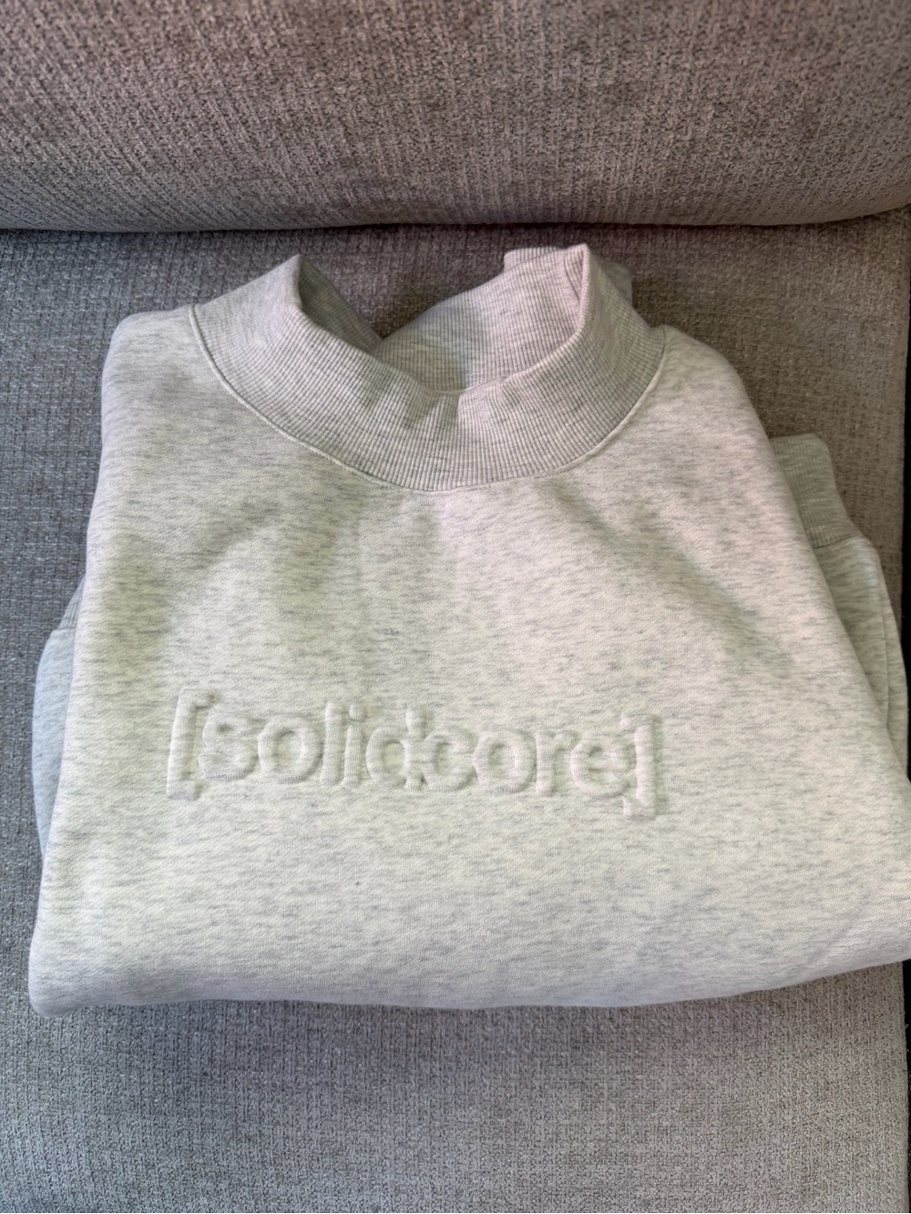 Solidcore Gray Embossed Crewneck Sweatshirt